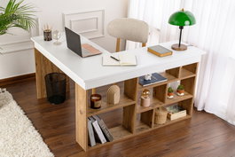 Nordure Vesper Escritorio de Estudio Blanco y Pino Atlántico